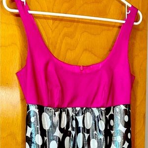 Trina Turk Pink Silver Cocktail Dress Size 0